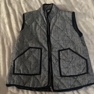 Black and White Herringbone Women's Vest